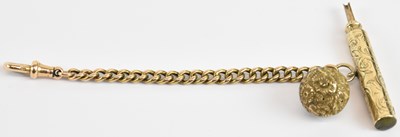 Lot 1486 - A yellow metal propelling pencil (af),...