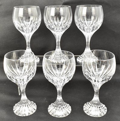 Lot 607 - BACCARAT; six crystal wine glasses in the...
