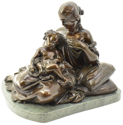 Lot 629 - A 19th century bronze figure group depicting...