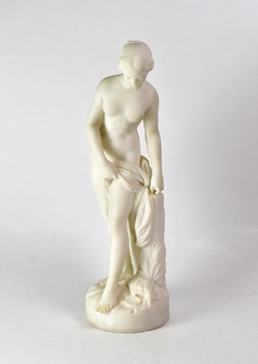Lot 312 - A carved marble statue of a nude female...
