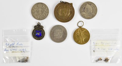 Lot 357 - Various medals and prize fobs including a...