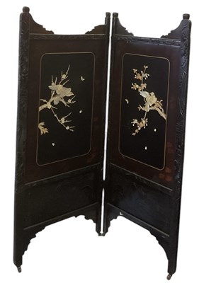 Lot 71 - A modern Chinese carved hardwood two-section...
