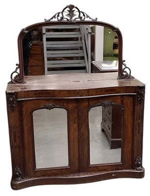 Lot 95 - A late 19th century walnut and inlaid mirror...