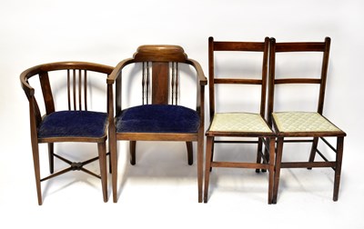 Lot 65 - An Edwardian corner chair with spindle back...
