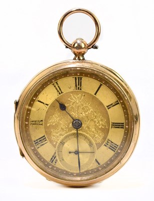 Lot 1758 - A late Victorian 9ct yellow gold open face key...