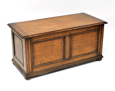 Lot 79 - A small oak travelling chest with three...