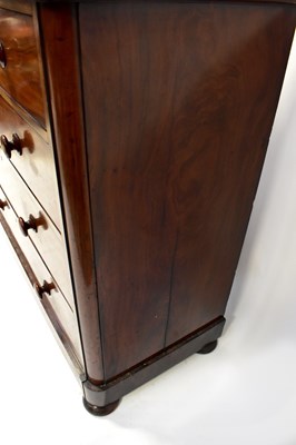 Lot 36 - A Victorian mahogany chest of two-over-three...