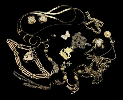 Lot 1205 - A group of 9ct gold, rose gold and yellow...