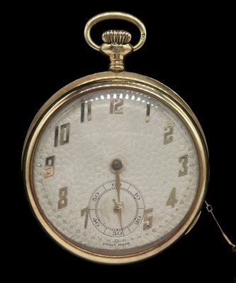 Lot 1352 - An 18ct yellow gold crown wind open cased...