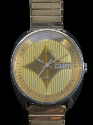 Lot 1355 - FUJI; a 1970s stainless steel wristwatch with...