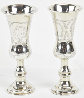 Lot 1201 - A pair of George V hallmarked silver Kiddush...