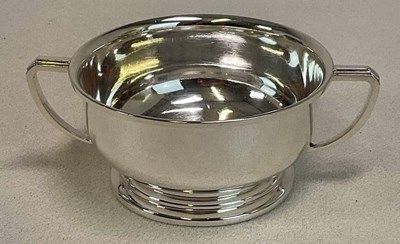 Lot 1053 - An Elizabeth II hallmarked silver twin handled...