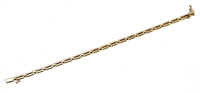 Lot 1283 - A 9ct rose gold open link bracelet, length...