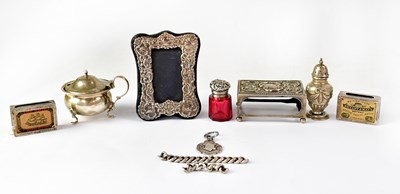 Lot 741 - A group of hallmarked silver items, comprising...