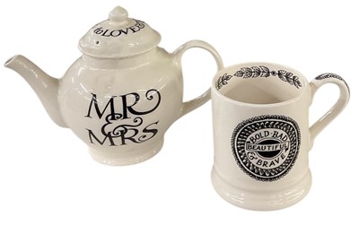 Lot 565 - EMMA BRIDGEWATER; a teapot and mug from the...