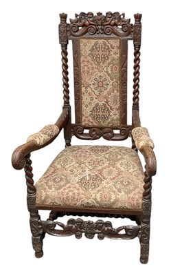 Lot 51 - A late 19th/early 20th century carved oak...