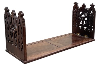 Lot 367 - A Victorian rosewood fret carved book slide,...