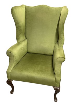 Lot 55 - An early 20th century mahogany framed green...