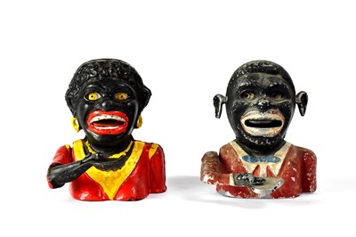 Lot 338 - A vintage figural cast metal money bank and a...