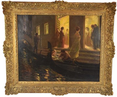 Lot 142 - HENRI ALBERTI (French, 1868-1935); a large oil...