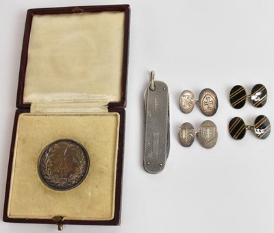 Lot 1382 - A pair of hallmarked silver gilt and enamelled...