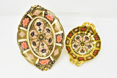 Lot 259 - ROYAL CROWN DERBY; two oval dishes, both in...