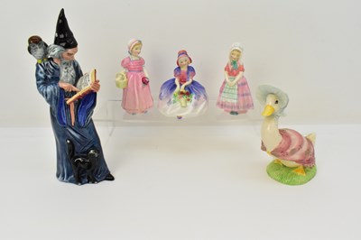 Lot 252 - ROYAL DOULTON; four porcelain figures...