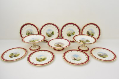 Lot 306 - COPELAND; a Victorian eleven-piece dessert set,...