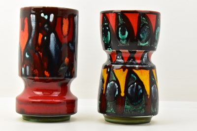 Lot 276 - POOLE POTTERY; two 1970s vases, both with...