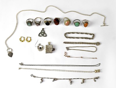 Lot 808 - A group of 925 silver jewellery, to include a...