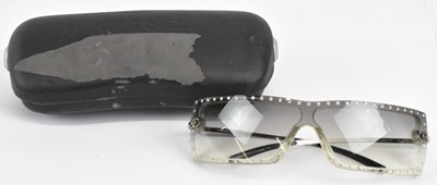 Lot 482 - CHANEL; a pair of lady's Crystal designer...