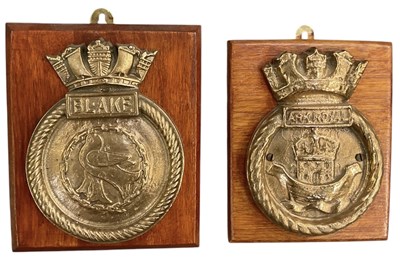 Lot 387 - An early 20th century boat badge, 'HMS Blake'...