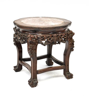Lot 210 - An early 20th century Chinese carved hardwood...