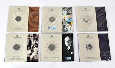 Lot 678 - Six Brilliant Uncirculated commemorative 50p...