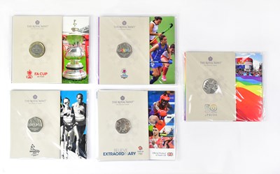 Lot 648 - Five Brilliant Uncirculated commemorative 50p...