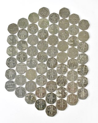Lot 638 - Approximately sixty commemorative 50p coins.