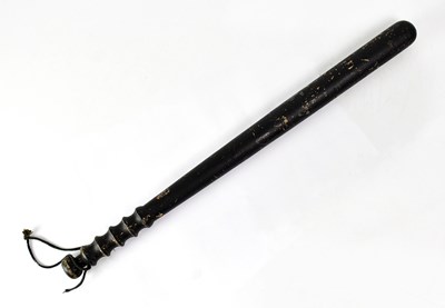 Lot 337 - A Victorian ebonised turned night stick,...