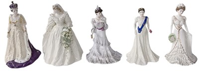 Lot 599 - COALPORT; five porcelain figures comprising...