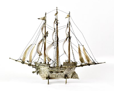 Lot 224 - A Continental silver-plated model of a...