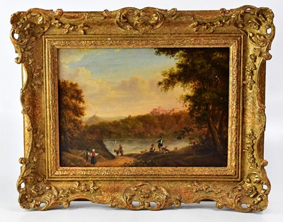 Lot 446 - UNATTRIBUTED; oil on canvas, pastoral scene...