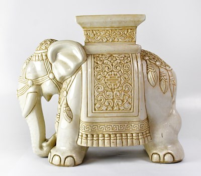 Lot 131 - A ceramic seat in the form of an elephant, in...