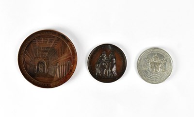 Lot 355 - Three Papal tokens, the first for Pius IX...