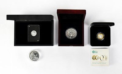 Lot 632 - A silver proof sovereign, 2019, George and...