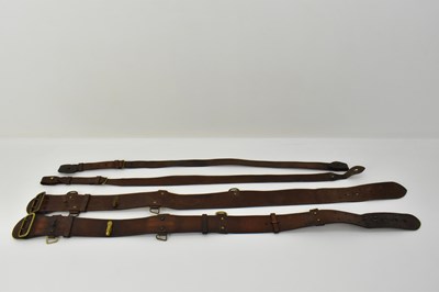 Lot 506 - Two military-style Sam Browne leather strap...