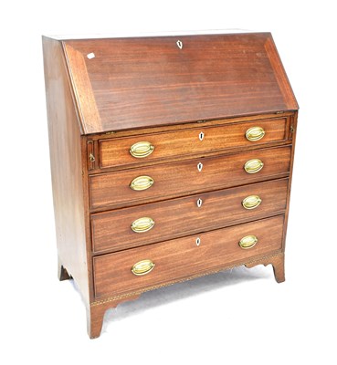 Lot 107 - A George II mahogany bureau with four long...