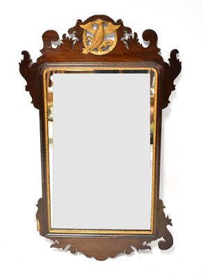 Lot 126 - A 19th century mahogany fretwork wall mirror,...