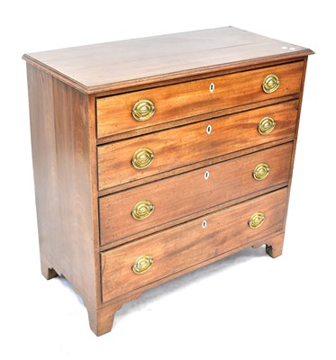 Lot 32 - A George III mahogany chest of four long...