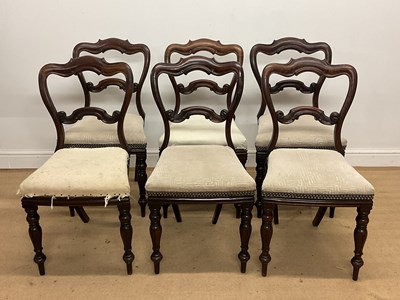 Lot 583 - A set of six early Victorian rosewood balloon...