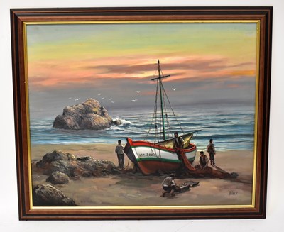 Lot 434 - ROGER VEE (20th century); oil on canvas, a...
