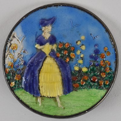 Lot 1291 - A 1946 hallmarked silver and enamel brooch of...